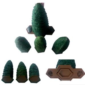 Heroscape Evergreen Trees Lot of 4 Battlefield Forest Expansion Woods Hasbro